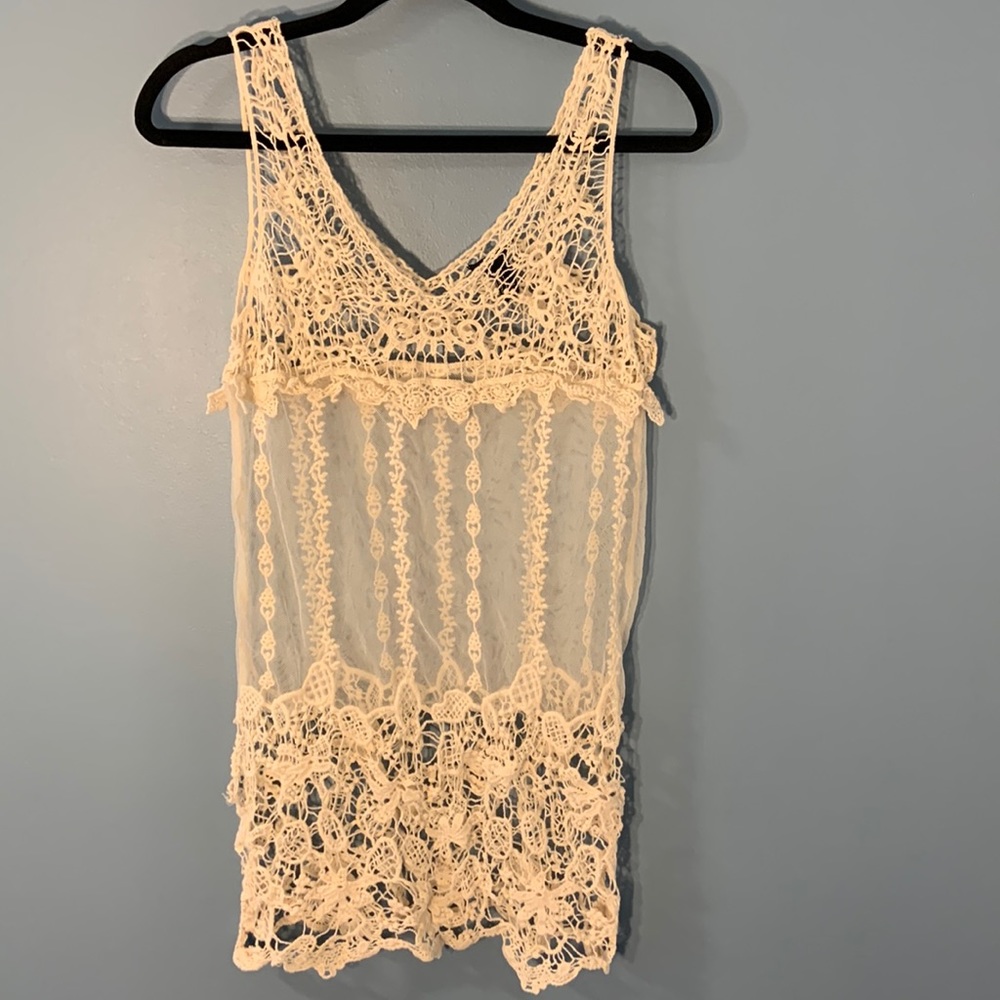 Cream Lacey Cover Up